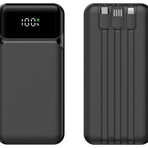 Type-C Çıkışlı 10.000 mAh kablolu Led Logolu Powerbank