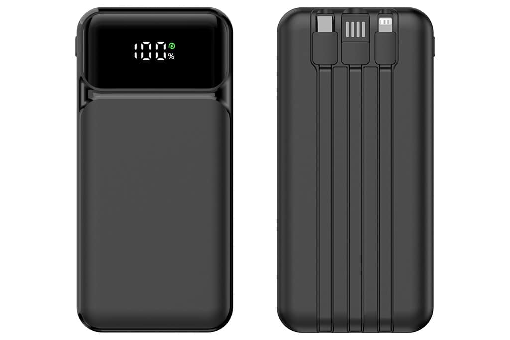 APOLLON5-1.jpg Type-C Çıkışlı 10.000 mAh kablolu Led Logolu Powerbank - Görsel 1