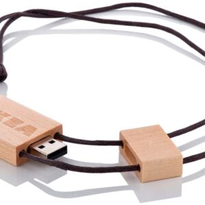 Ahşap USB Bellek Boyun İpli