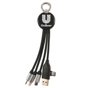 Type-C Uçlu LED Işıklı Çoklu Şarj Kablosu