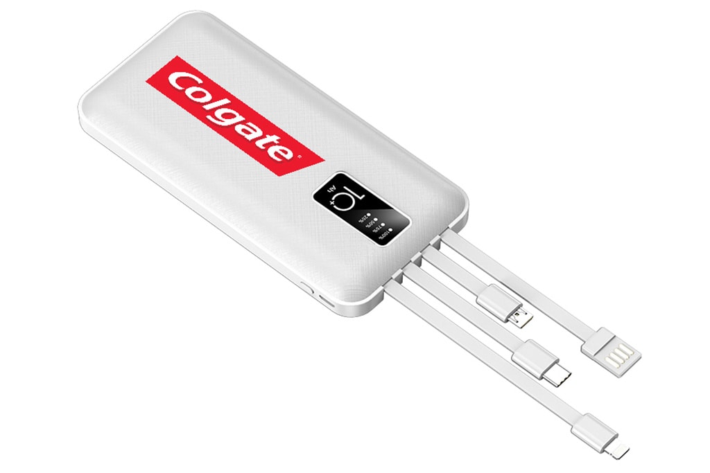 VEGA3.jpg 10.000 mAh Dahili Çoklu Şarj Kablolu Powerbank - Görsel 1