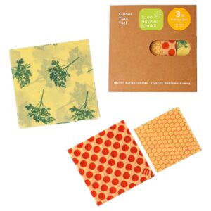 Vegan Balmumu Yiyecek Saklama Kumaşı (Tekrar Kullanılabilir, Organik)