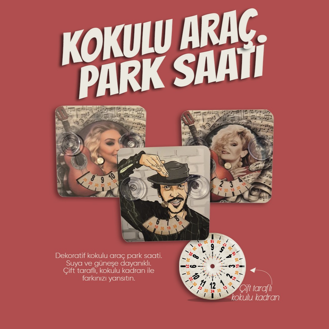 Kokulu araç park saati - oto kokusu - oto aksesuar Kokulu Araç Park Saati - Görsel 1